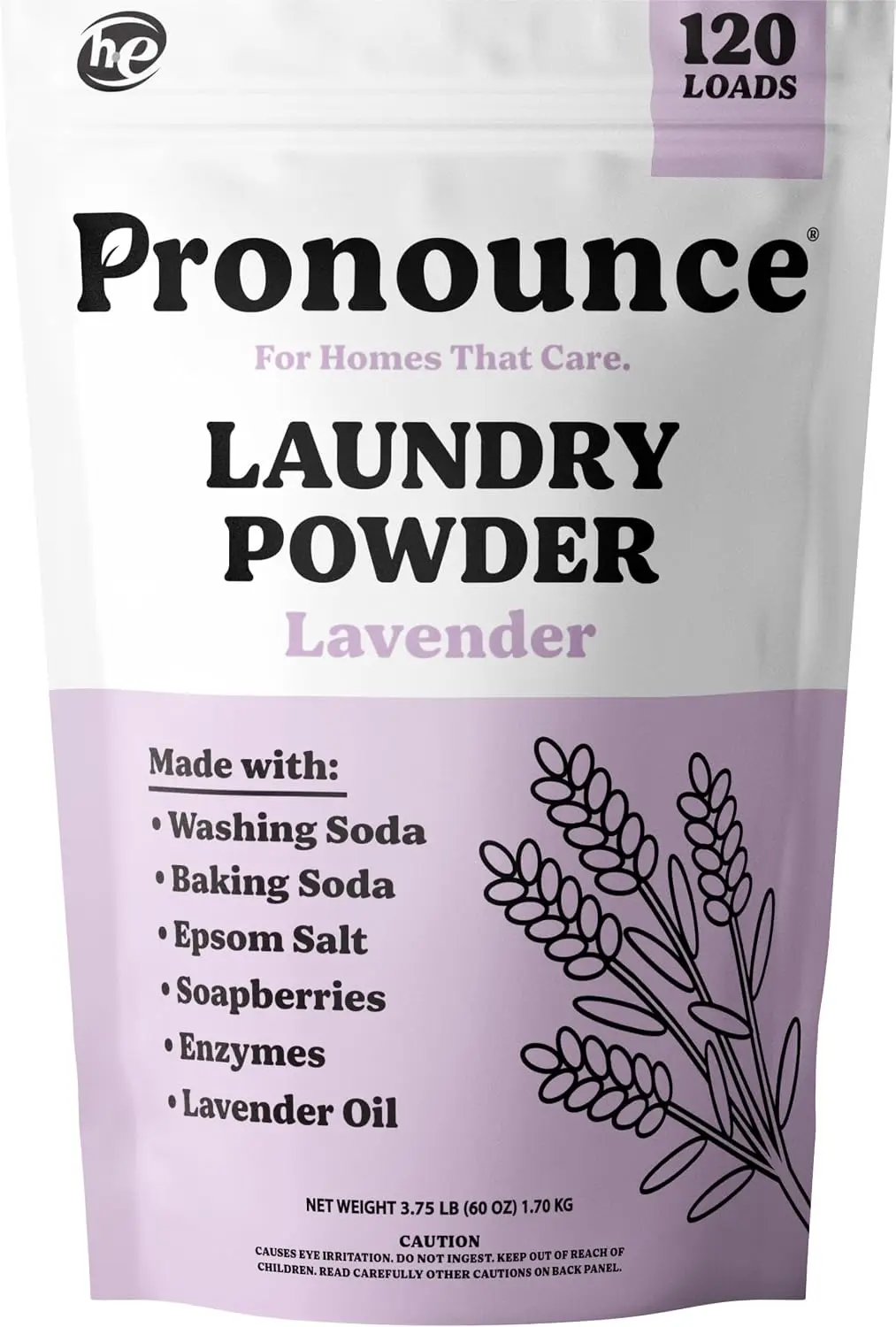 Laundry Detergent Powder Lavender 120 Loads HE Safe Eco-Friendly