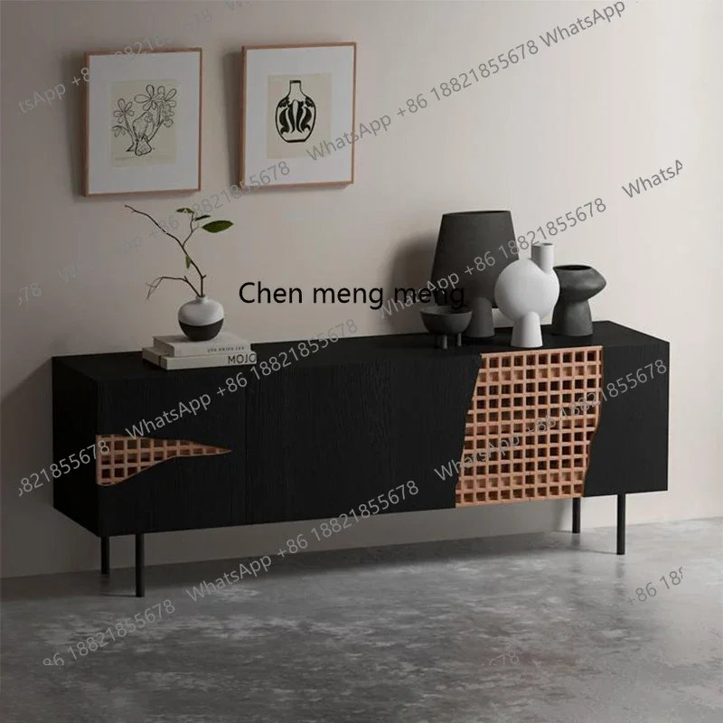 

Hot sales Medieval style dining side cabinet, living room home locker, modern simple style hollow entrance cabinet