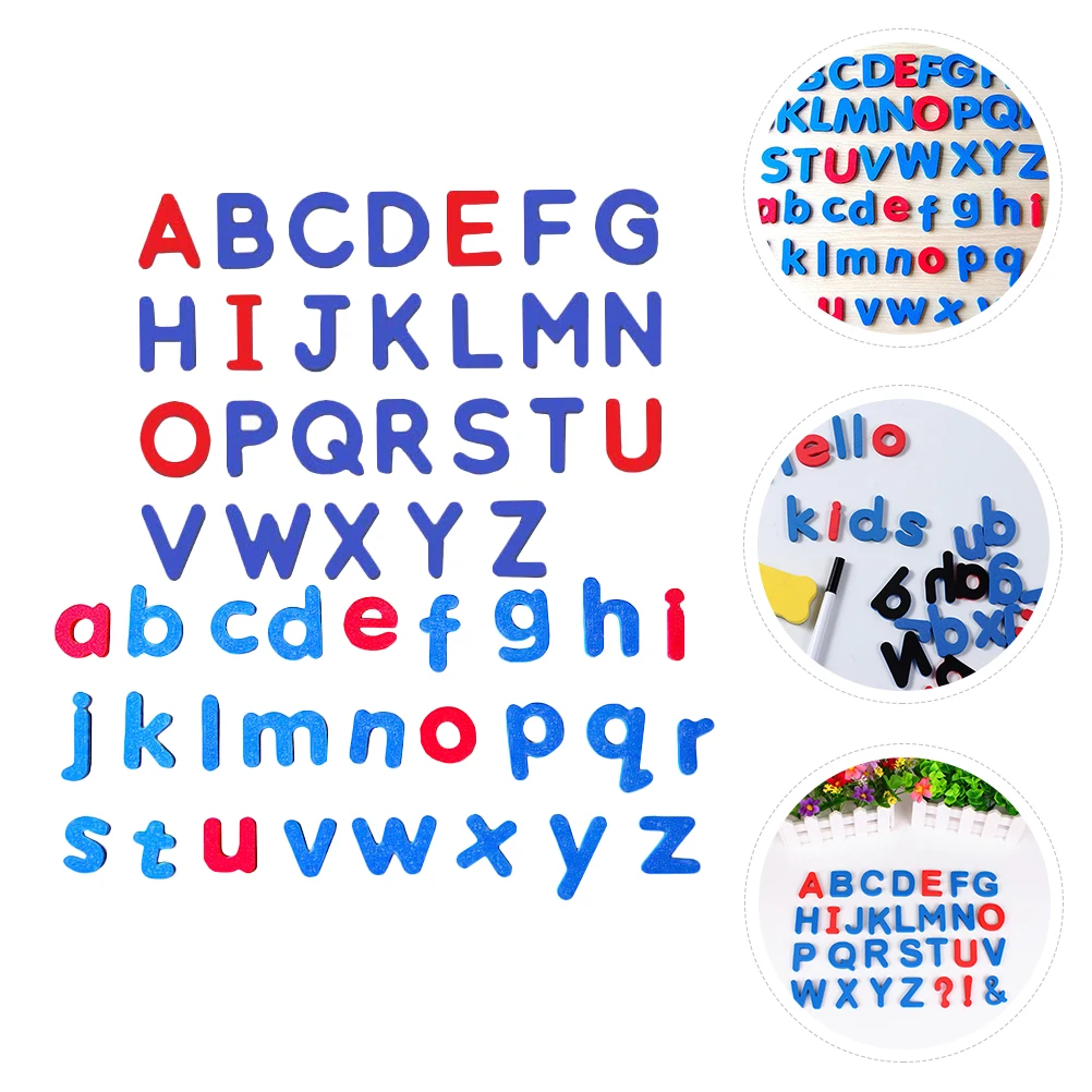 

English Fridge Magnet Alphabet Uppercase Letters Kit Strong Adhesive Strips for Notes Photos Educational Toy Puzzle