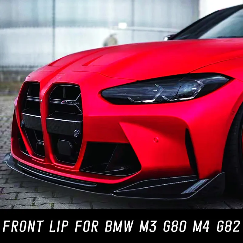 

For 2021 22 23 BMW G80 G82 M3 M4 Car Front Bumper Lip Chin Spoiler Splitter Diffuser Bodykit Black Carbon Tuning Accessories