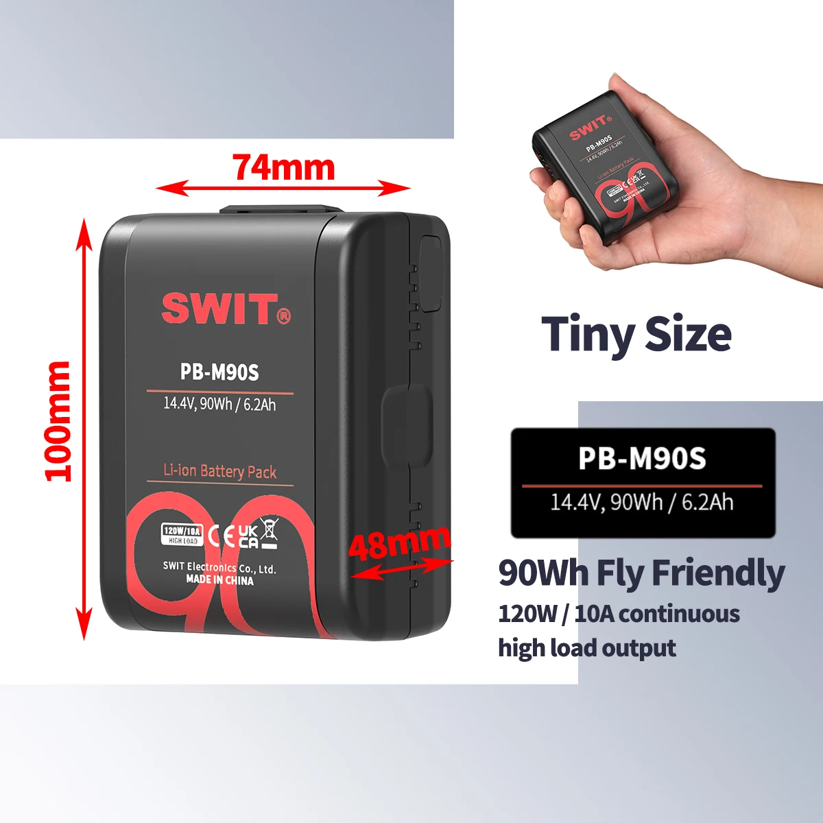 SWIT PB-M90S 90Wh Pocket V-mount Battery Pack