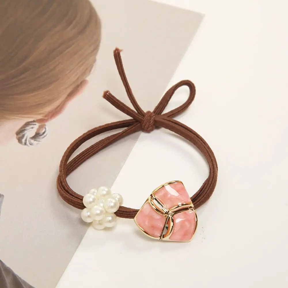 

Mineral Stone Pearl Headband Double Layer Knotted Minimalism Korean Hair Ring Tie Hair No Harm Japanese Hairband