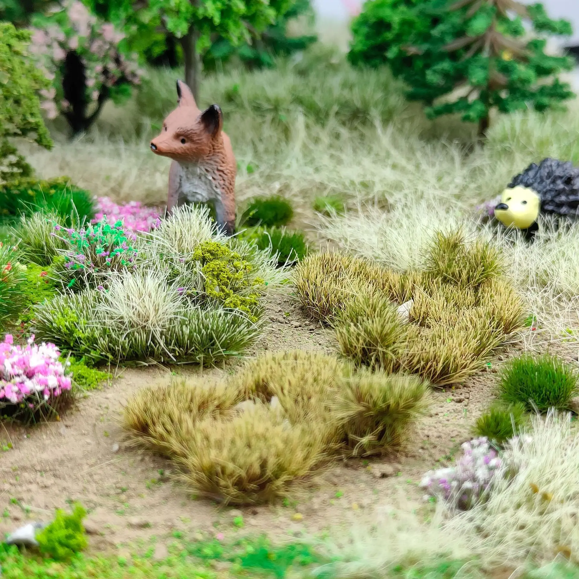 1 Box Mini statisches Modell Gras Gartenpflanzen, Modell Rasen Gelände Modellbausatz Architektur Diorama – Detail 8
