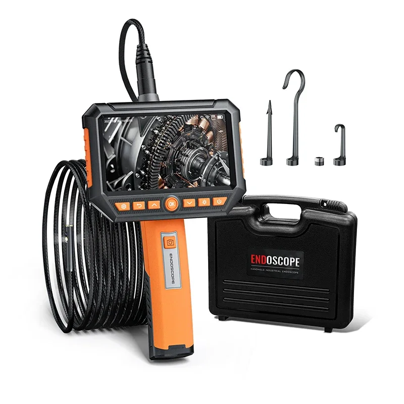 Model Baru Inskam 5.5Mm Pipa Borescope 5 Inci HD LCD Video Genggam Kamera Endoskopi Inspeksi Industri