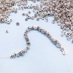 30Pcs/lot Tibetan Antique Silver Color Hollow Ball Metal Beads Spacer Beads For Jewelry Making DIY Bracelet Nekclace