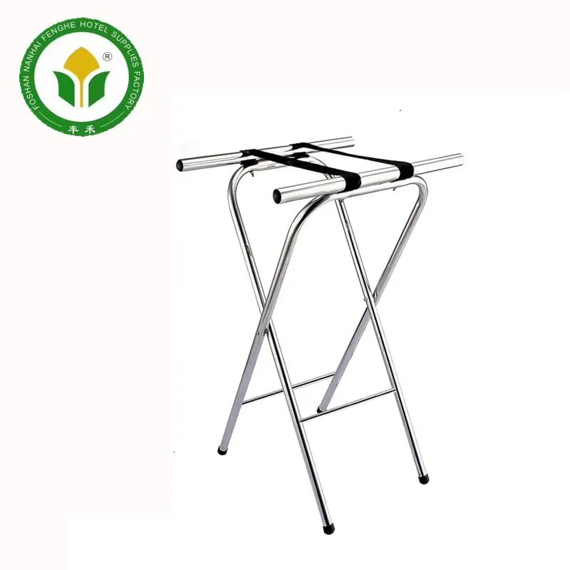 Cross-border Supply Manufacturer Mirror Steel Movable Luggage Rack Hotel Metal Luggage Rack