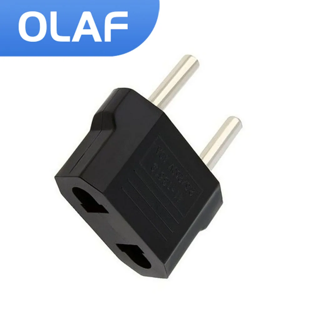 Olaf 1-10Pcs US to EU Plug Converter Outlet Travel Power Adapter Converter Socket 4.8/4.0mm EU US KR Electric Charger Outlet