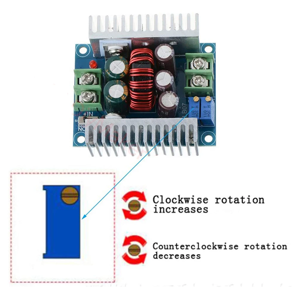 300W 20A CC moduł obniżający CV regulowany konwerter doładowania prąd stały sterownik zasilania DC 6-40V do 1.2-36V napięcie