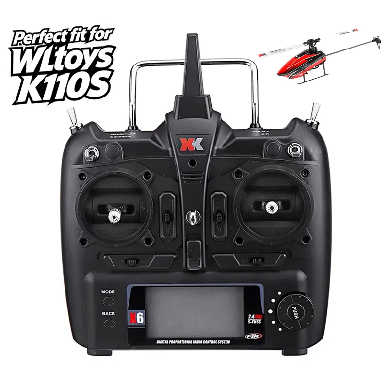 Original WLtoys XK K100 K110 K110S Transmitter 2.4G 6CH 3D 6G RC Helicopter Remote Control Official Spare Parts
