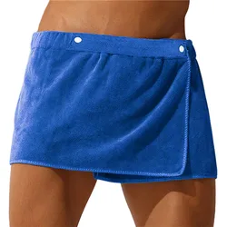 Heren Sexy Korte Badjas Badhanddoek Zacht Open Zijkant Pyjamabroek Handdoek Dik Zwemmen Zachte Strand Douche Culottes 18+ Volwassen Pyjama's