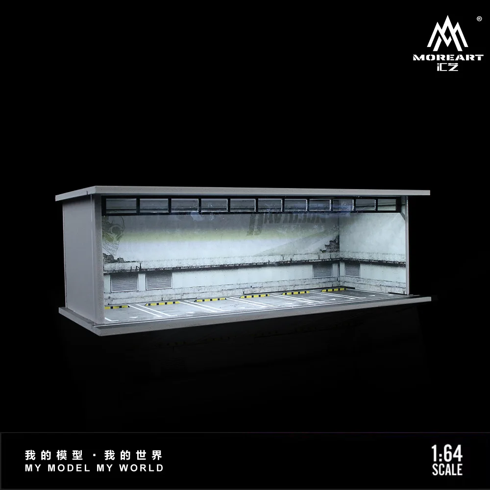 Moreart 1/64 City Street-thema Light Board Assembly Scene Model Collection Ornament Diecast Legering Model Auto Speelgoed