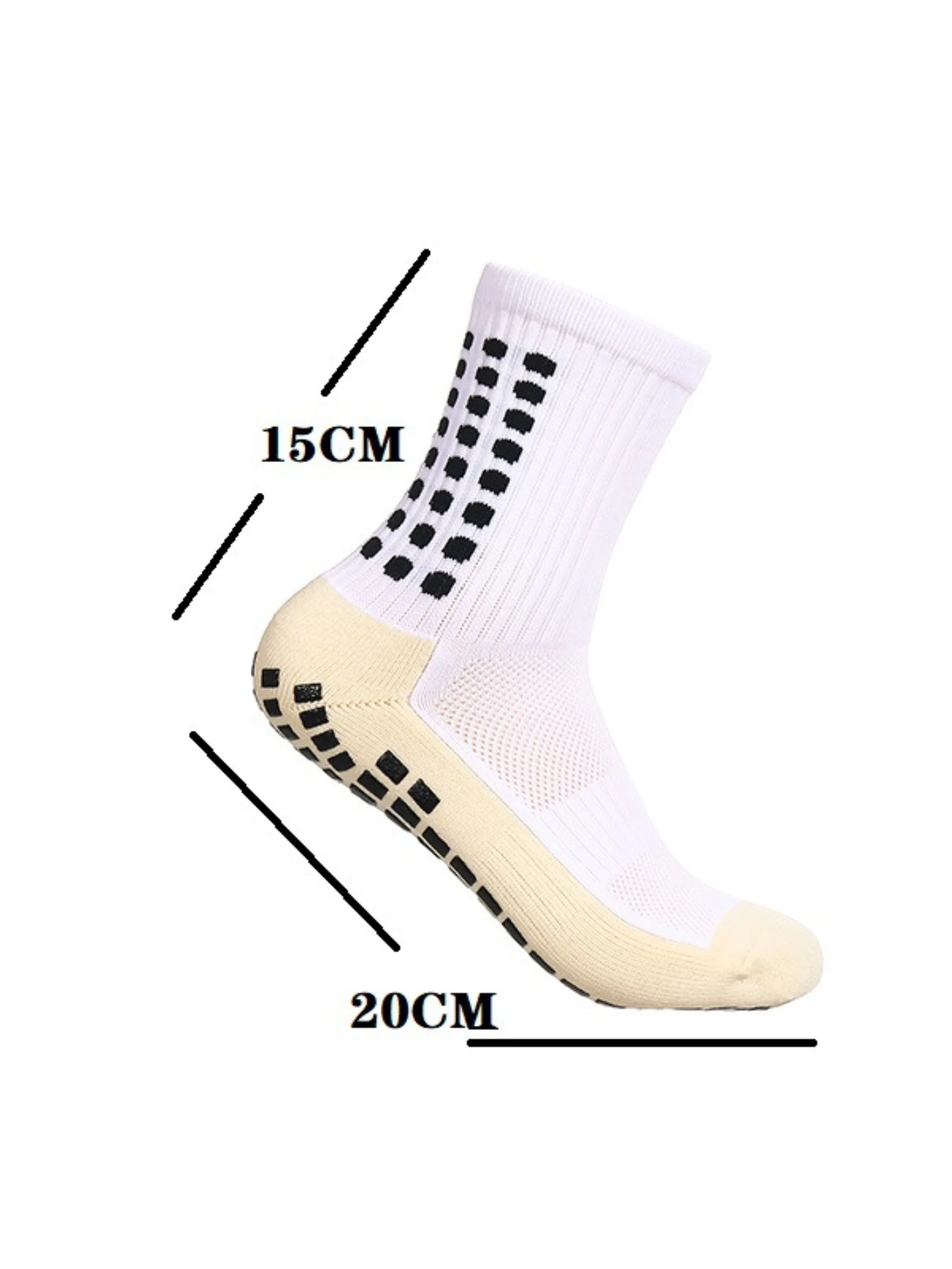 3 pairs of mid length children\'s sports football socks with anti slip socks to absorb sweat 33-38