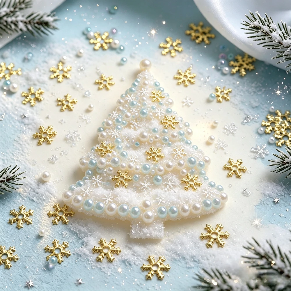 Christmas Snowflake Metal Rivet Epoxy Resin Filler Glitter Pearls Bubble Beads Resin Mold Filling Jewelry Making DIY Accessories
