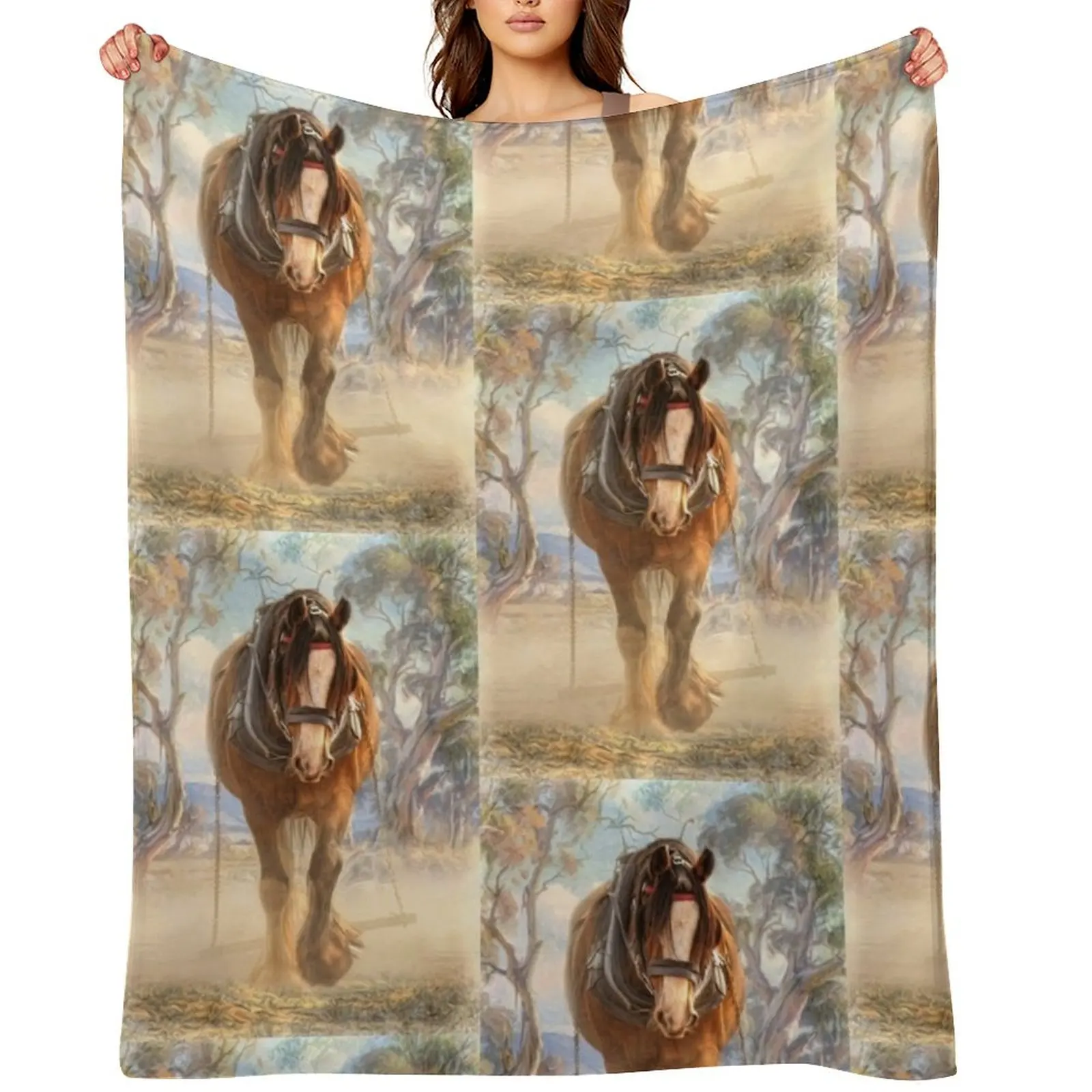 

The Clydesdale Throw Blanket halloween Camping Soft Plaid Blankets