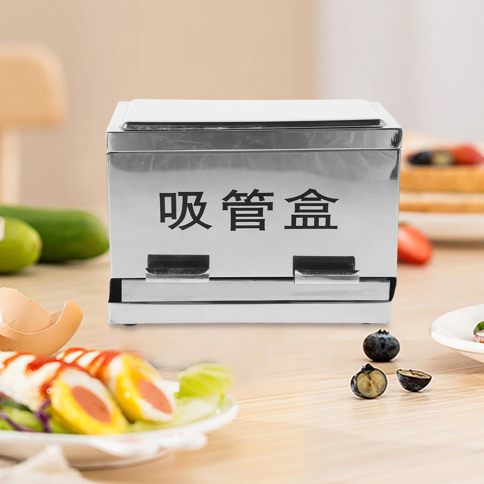 

Press Button Chopstick Holder Straw Dispenser Non-Slip Base For Restaurant Coffee Shop Storage Container Kitchen