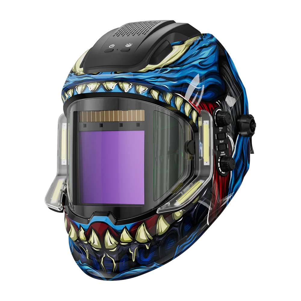 Przyłbica spawalnicza ANDELI z automatycznym przyciemnianiem Panoramic 180 °   Oglądaj maskę spawalniczą True Color 4 z czujnikiem łuku do spawarki MIG MAG MMA