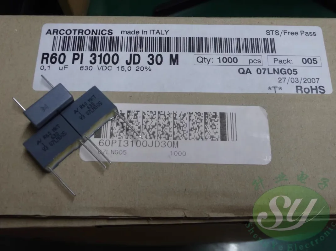 

10 шт. AV R60PI3100JD30M 0,1 мкФ/630 В 100nf u1 104 новый пленочный конденсатор