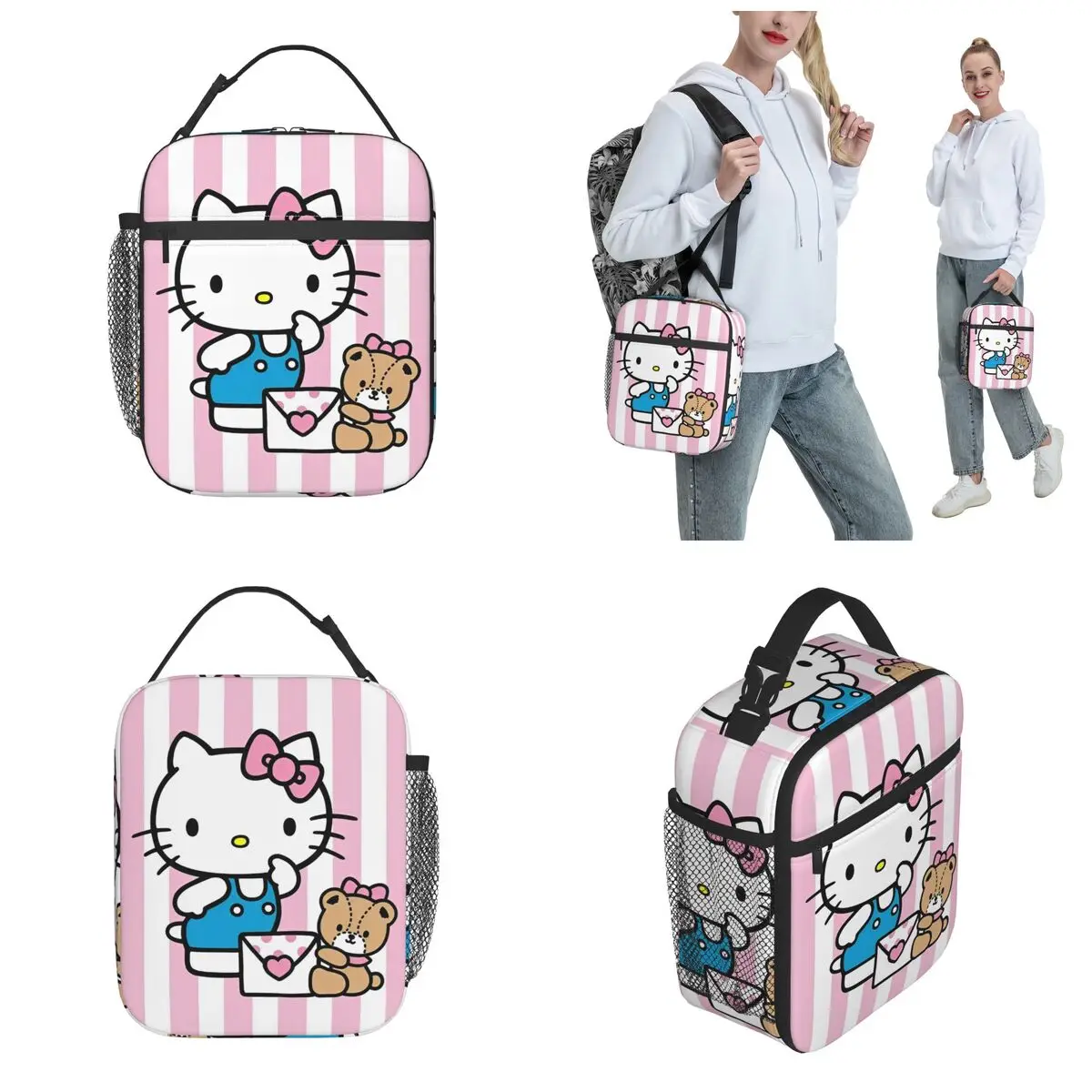 Hello Kitty Received Letter Insulated Lunch Bags High Capacity Lunch Container Thermal Bag Tote Lunch Box Beach Travel Men Women