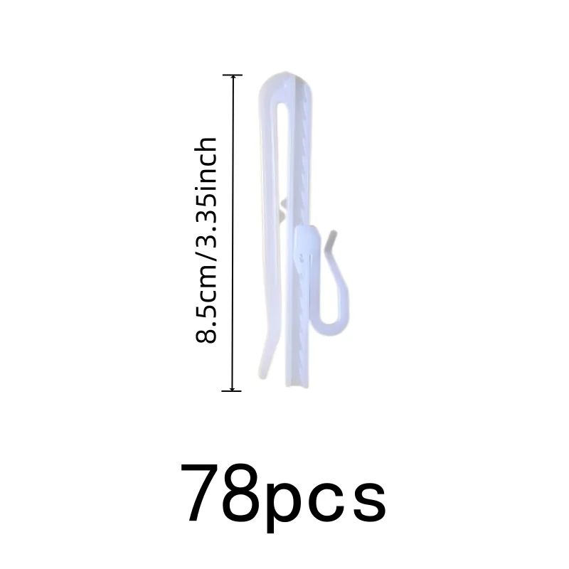 78 pcs 8.5cm Adjustable Curtain Hooks Adjustable Height Design, designed for Living Room Curtains, Easy Install Simple Setup
