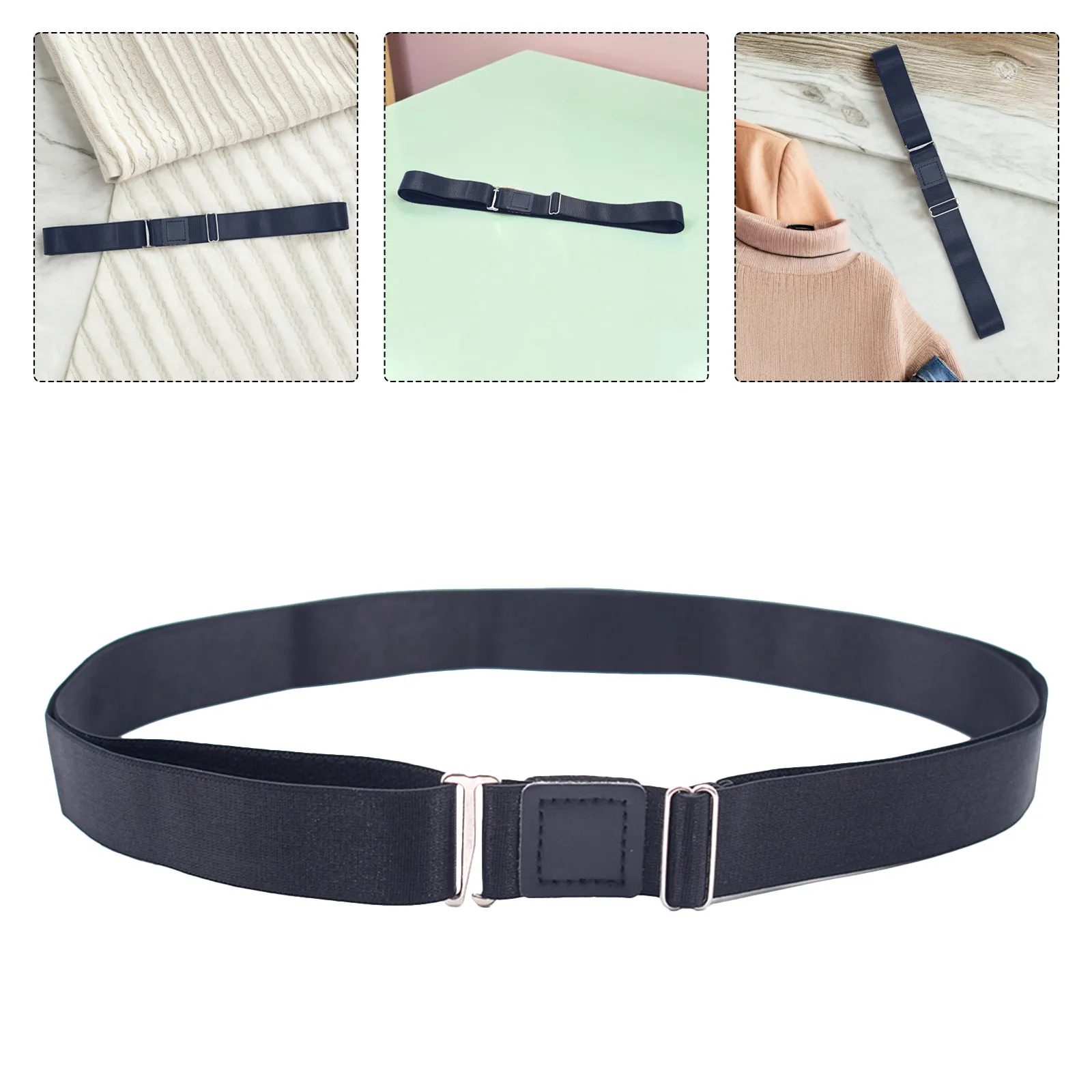 

Adjustable Shirt Belt Stay 2.5cm Black Elastic Nylon Anti-Slip Clip for Men Women Shirt Lock Undergarment Tucked in All Day Long