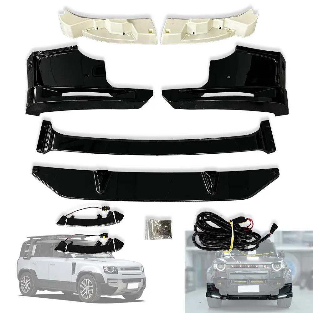 

Car Body Kits ABS Materia Front Bumper Lip Splitter For Land Rover Defender110 90 Bodykit Parts