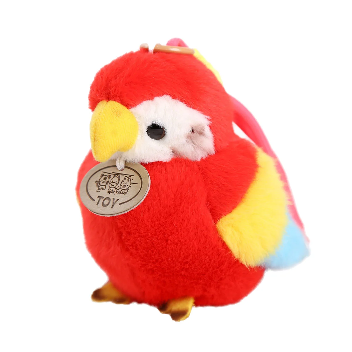 Creative Standing Shoulder Parrot Plush Toy Funny Cute Bird Parrot Series Wrist Snap Circle Bag Pendant Cartoon Doll Toy Gifts