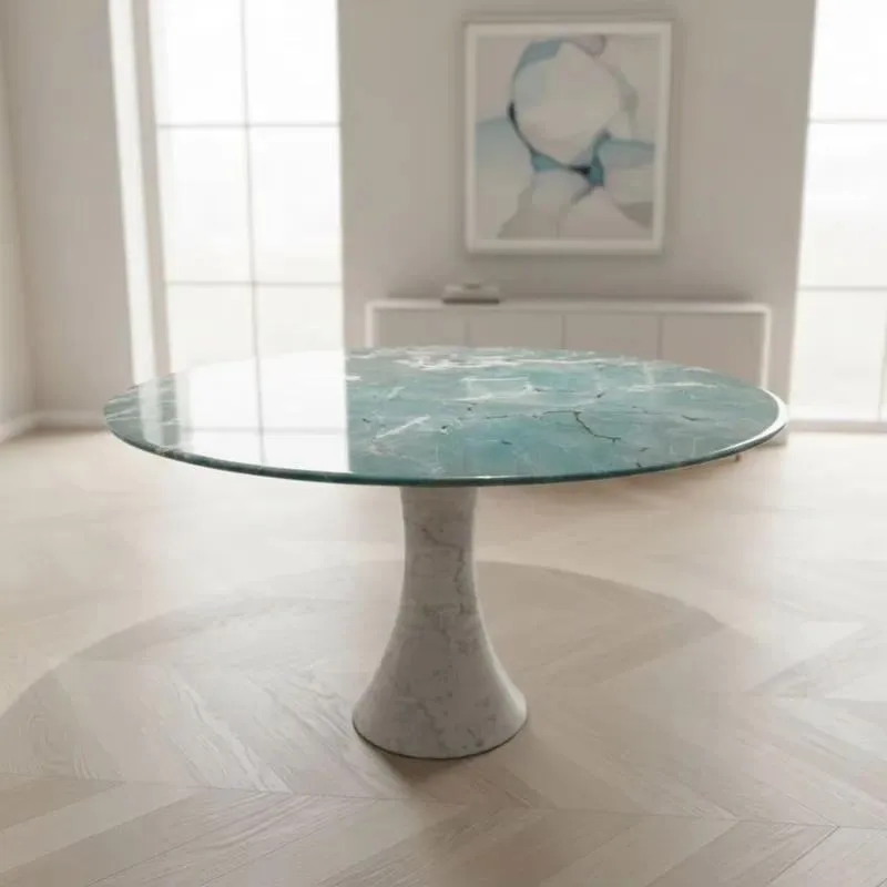 Italian Simple Luxurious Natural Marble Dining Table Modern Design Eco Friendly Durable for Hotel or Home Use