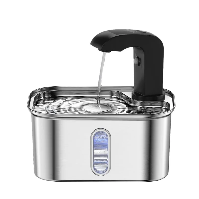 

304 Stainless Steel Pet Water Fountain Cat Dog Wireless Motion Sensor Quiet Timer Mode Large Capacity Auto Feeder 60 Day Battery