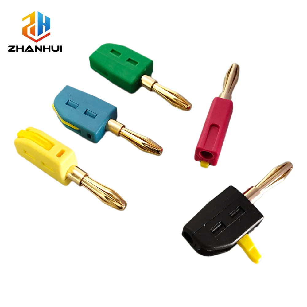 2/5Pcs 4mm Gold-Plated Banana Plug Connector 32A High Current Press-Type Quick Connect Terminal for Sensor