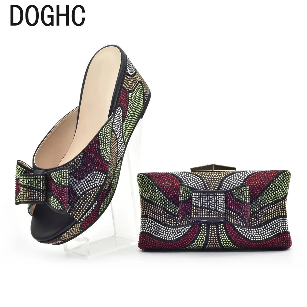 

New Design Women Shoes and Bags To Match Set Italy African Matching Shoes and Bags Italian in Women Wedges Shoes for Women