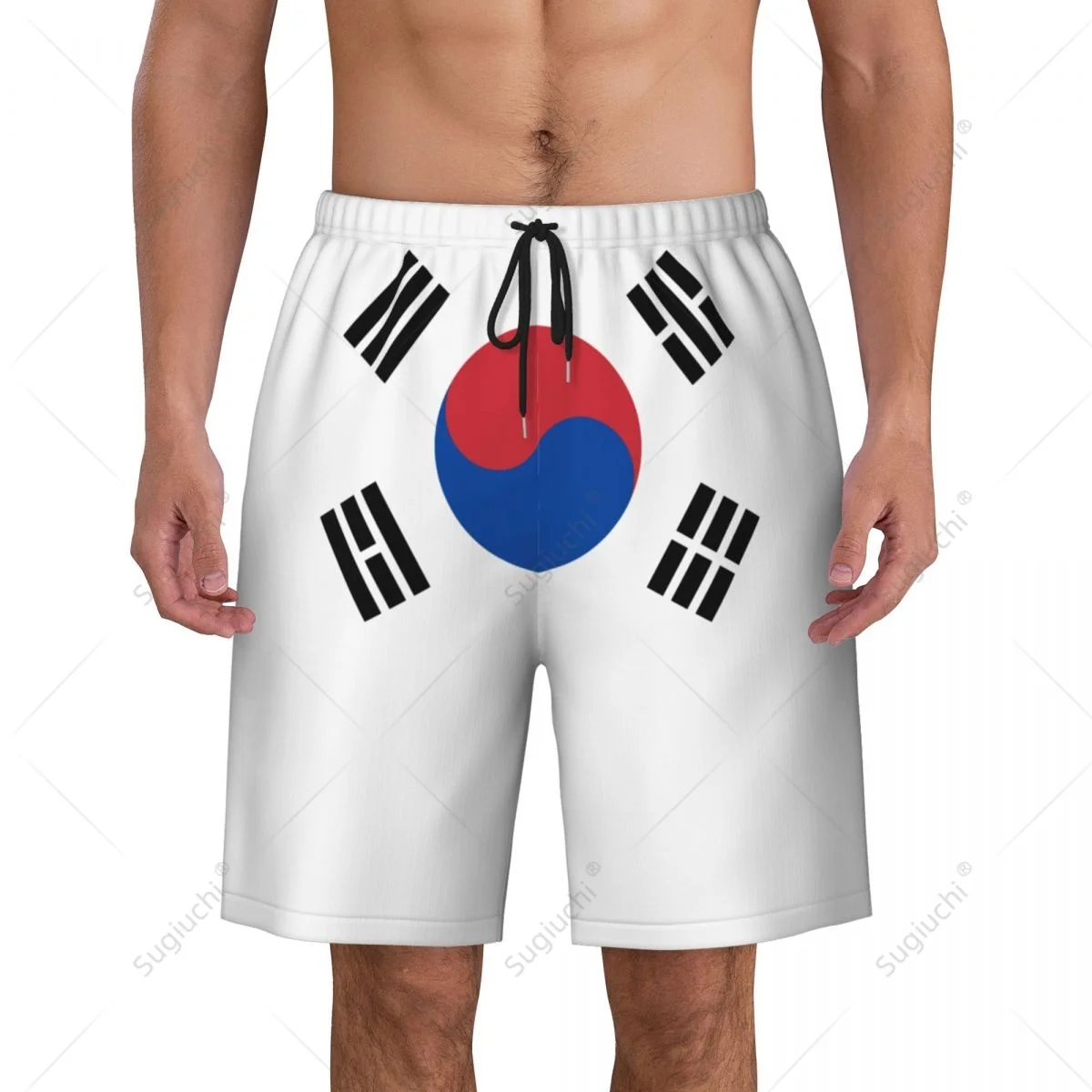 

Мужские пляжные шорты с флагом Южной Кореи, для серфинга, футбола, велоспорта, плавания, бега, из полиэстера