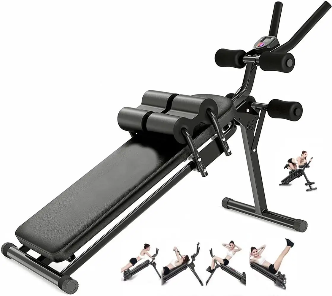 Equipo de entrenamiento abdominal ajustable, banco plegable para sentarse para hombres y mujeres, banco de ejercicio inclinado plegable para gimnasio en casa con