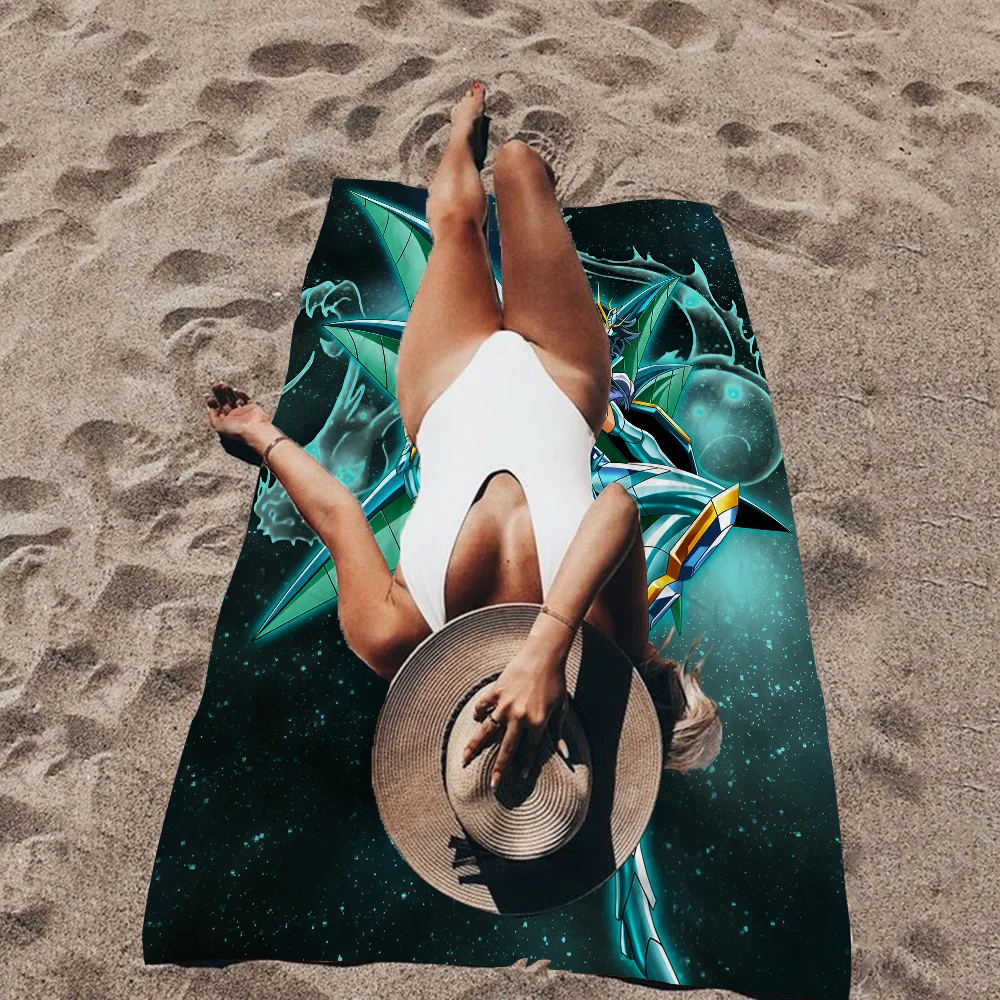 S-Saint Seiya Beach Towel Colorful Bath Towels For Girl Microfiber Quick Dry Custom Sand Free Beach Yoga Spa Gym Pool