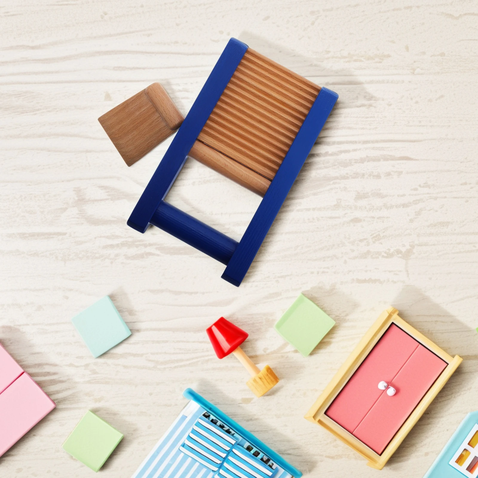 Planche à grattoir en bois pour enfants, Instrument de musique, jouet pour tout-petits, couleur bleue, accessoires de Percussion pour l'éducation précoce en toute sécurité pour bébé