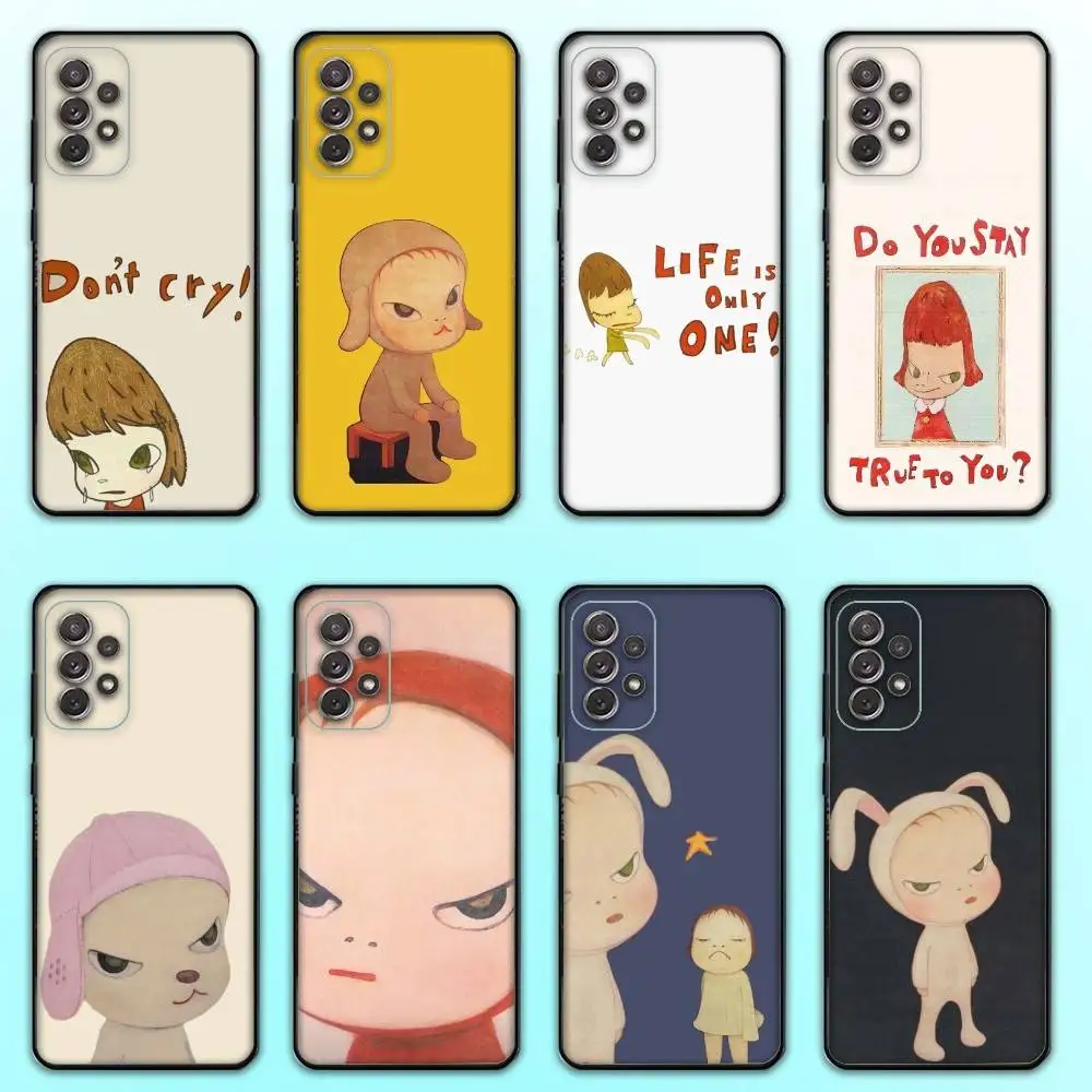 

Yoshitomo-Nara Phone Case For Samsung S 25,24,23,22,30,21,10,9,Ultra,Plus,Lite,FE,4,5 G Soft Black Case