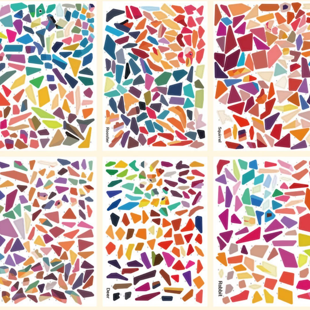 3D Geometrische Heteroideus Tier Puzzle Aufkleber Puzzle Stressabbau Block Zeichnung DIY Aufkleber Grundlegende/Erweiterte Version/2PCS – Detail 9