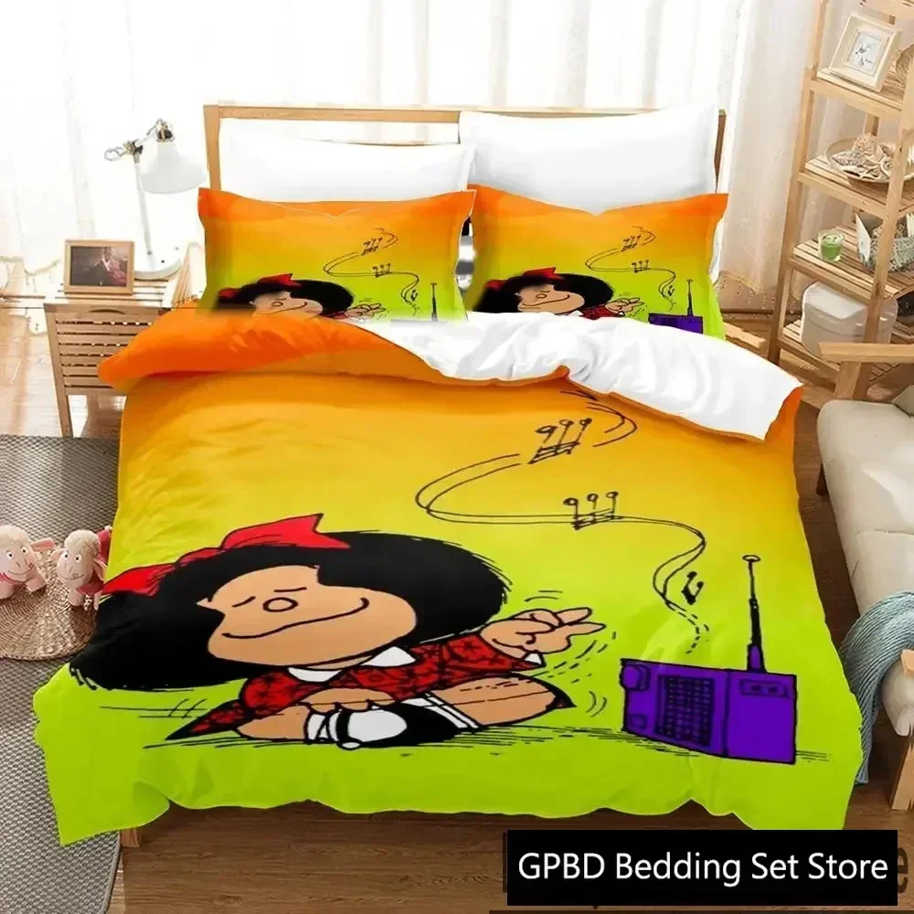 3D Print Mafalda Supplies Set Duvet Cover Set Bedding Sets For Adults Bed With Pillowcases No Filling Luxury Birthday Gifts