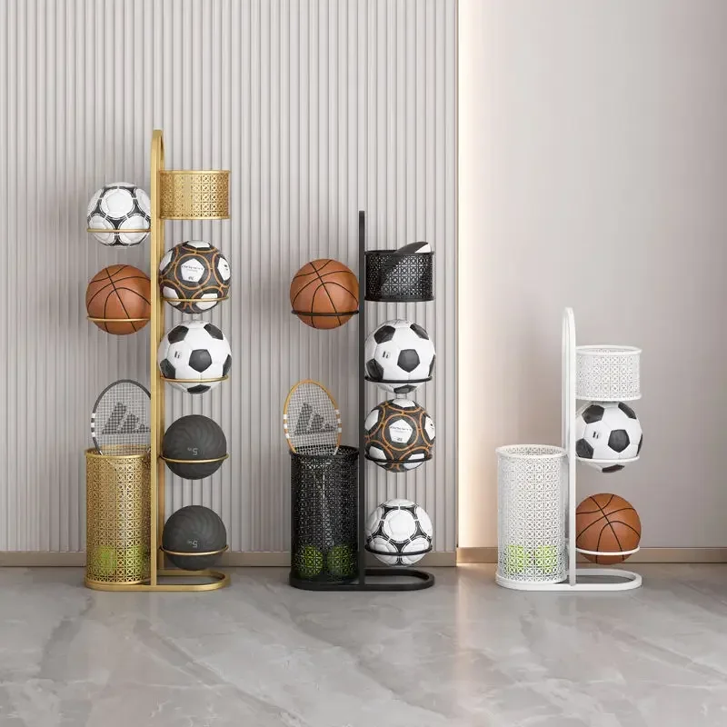 Home basketball storage rack, football storage rack, indoor racket storage basket sports equipment