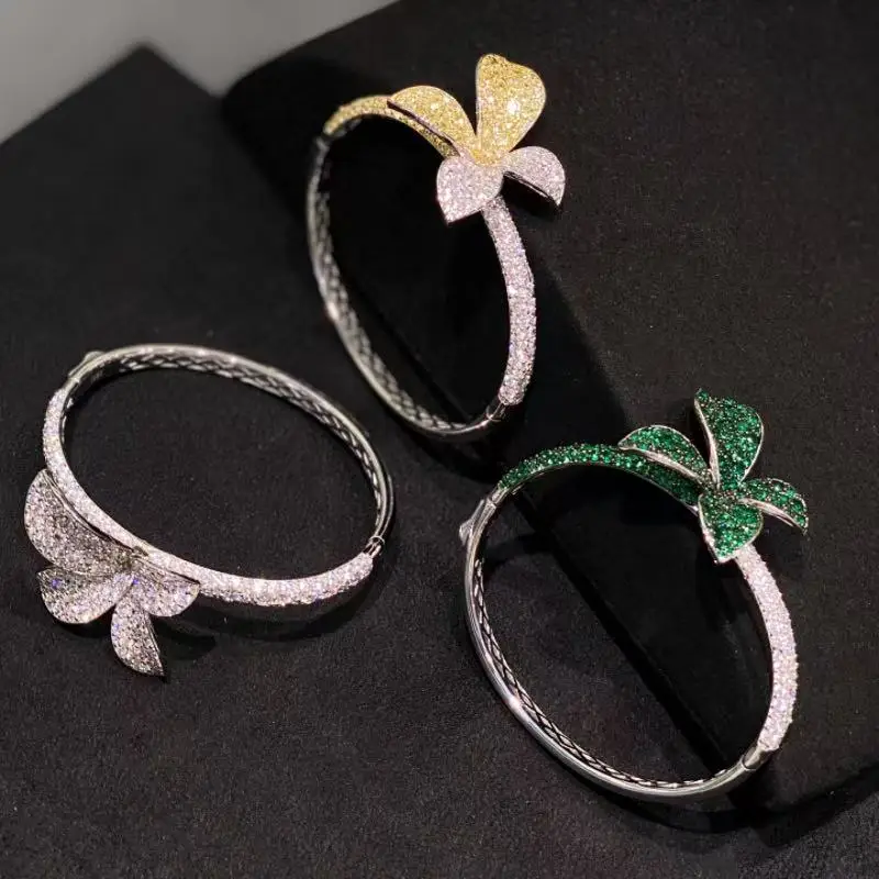 Bellux blossom series sterling silver bangle bracelets woman women's hand real silver bracelets 925 luxury and elegant design