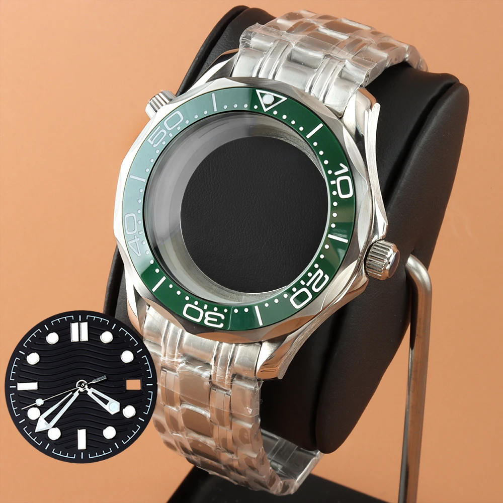 

NH35 41mm Watch Case 31mm Dial Hands Stainless Steel Watch Parts For Seamaster 300 NH35 NH36 Automatic Movement MOD Replacements
