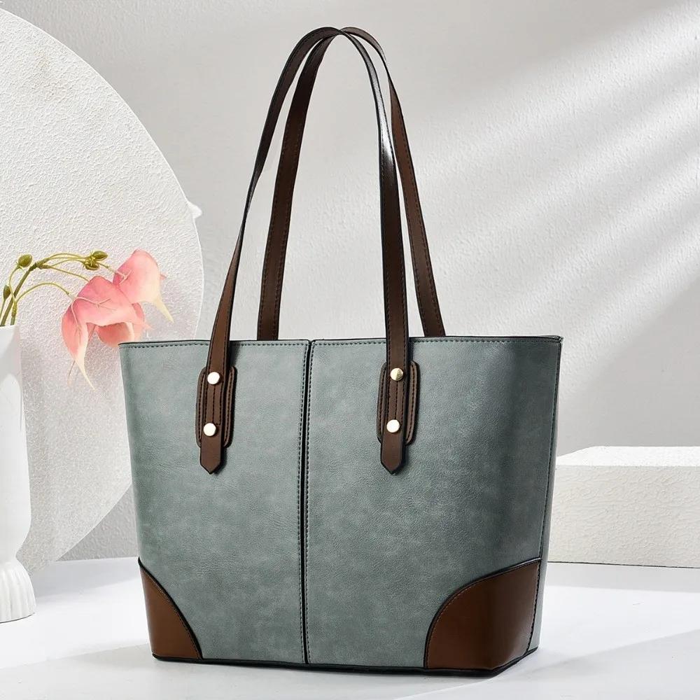 

Simple Large Capacity Tote Bag PU Leather Multifunctional Underarm Bag Casual Shoulder Bag Women