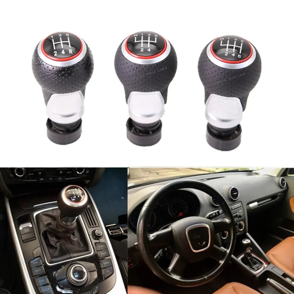 12mm 5/6 Speed Gear Shift Lever Stick Knob For Audi A3 A4 B6 B7 B8 A6 S4 A5 Q5 8R S Line For Seat Ibiza 6J Leon Mk1 Passat Golf