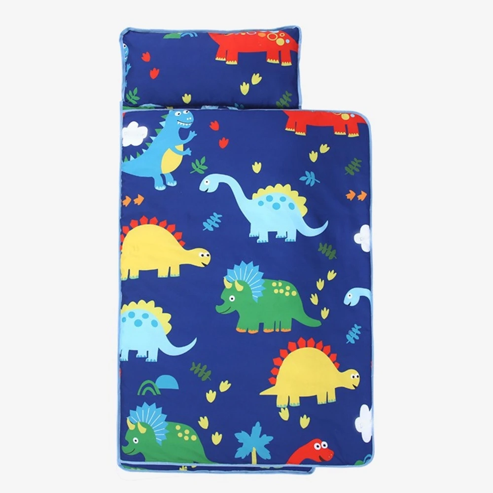 Nap Mat Cartoon Sleeping Bag with Removable Pillow For Daycare and Sleepovers Preschool Kindergarten Bedding Set