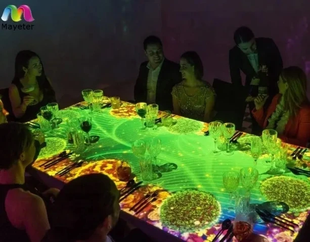 Interactive 360-Degree Wall Immersive Projection Room Creative Restaurant Experience Immersive Restaurant Projection