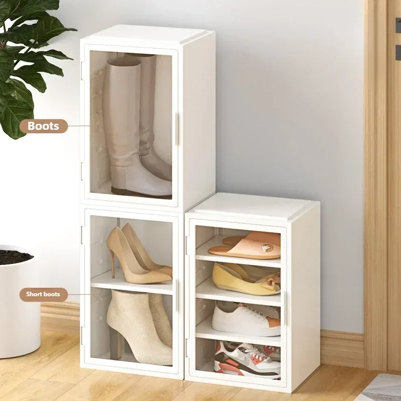 Nordic Style Long Leg and Ankle Boots Transparent Shoe Box Fashionable and Beautiful Plastic Shoe Cabinet for Over Knee Footwear