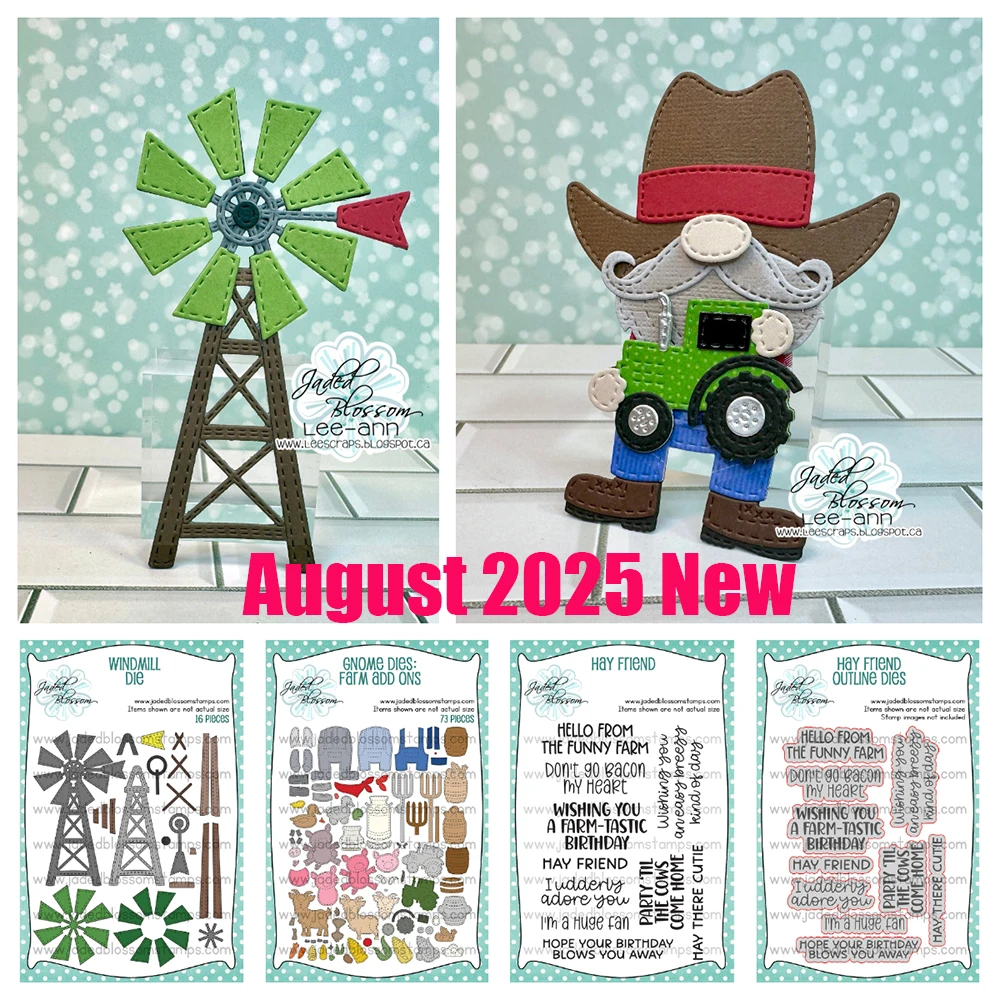 2025 August New Chipmunk Gnome Dies: Farm Add Ons Christmas Reindeer Metal Cutting Dies Stamps Scrapbook for DIY Greeting Cards