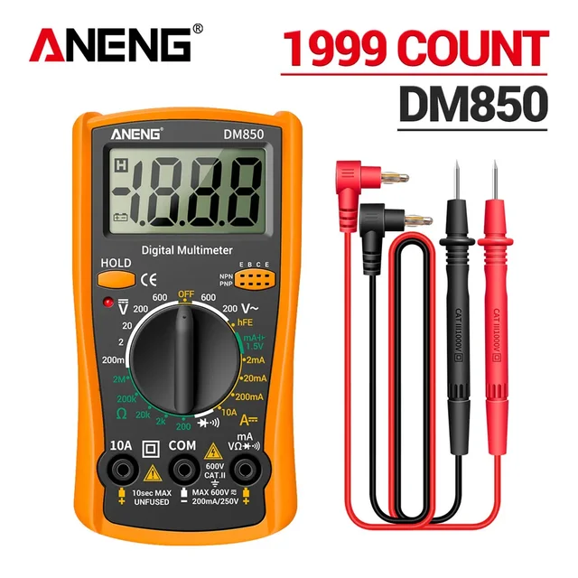 ANENG DM850 디지털 멀티미터 AC/DC Professional 1999 전압 테스터 옴 자동 카운트 자동 전류 전류계 감지기 도구