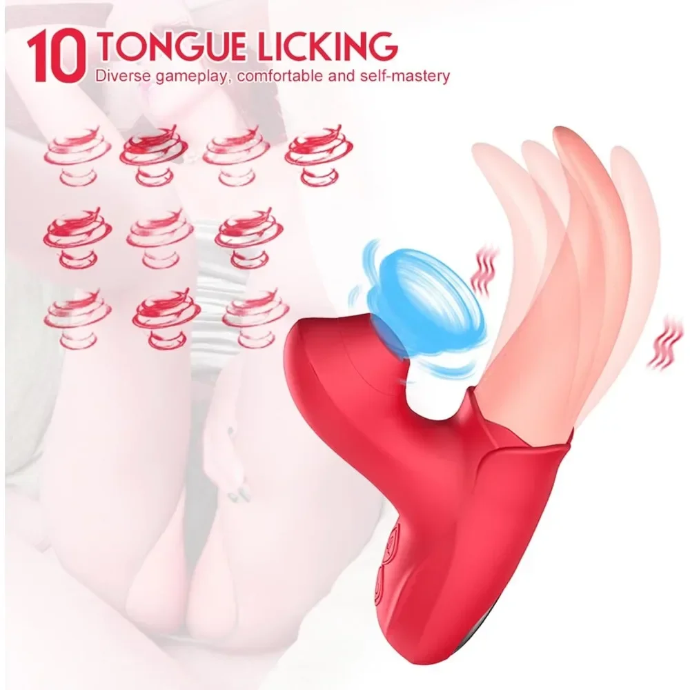 SC قوية مص الورد هزاز للنساء مع اللسان لعق تحفيز البظر الحلمات مدلك الإناث الكبار السلع الجنس لعب