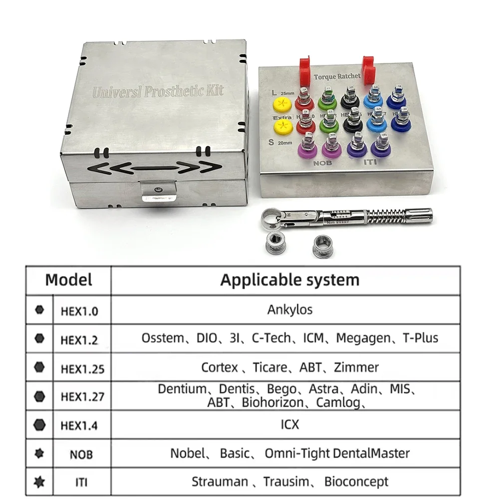 

Dental Stainless Steel Implant Tool Torque Wrench Ratchet Screwdriver Screwdriver Wrench Prosthetic Restoration Ratchet Kits
