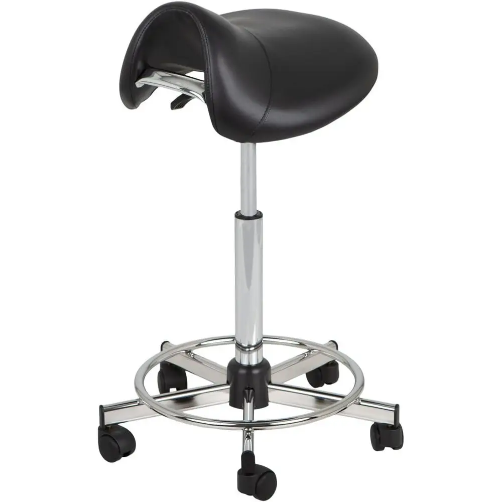 

Adjustable Height Cutting Stool with Thick Upholstered Seat, Ergonomic Design, 5-Star Base, 23-33